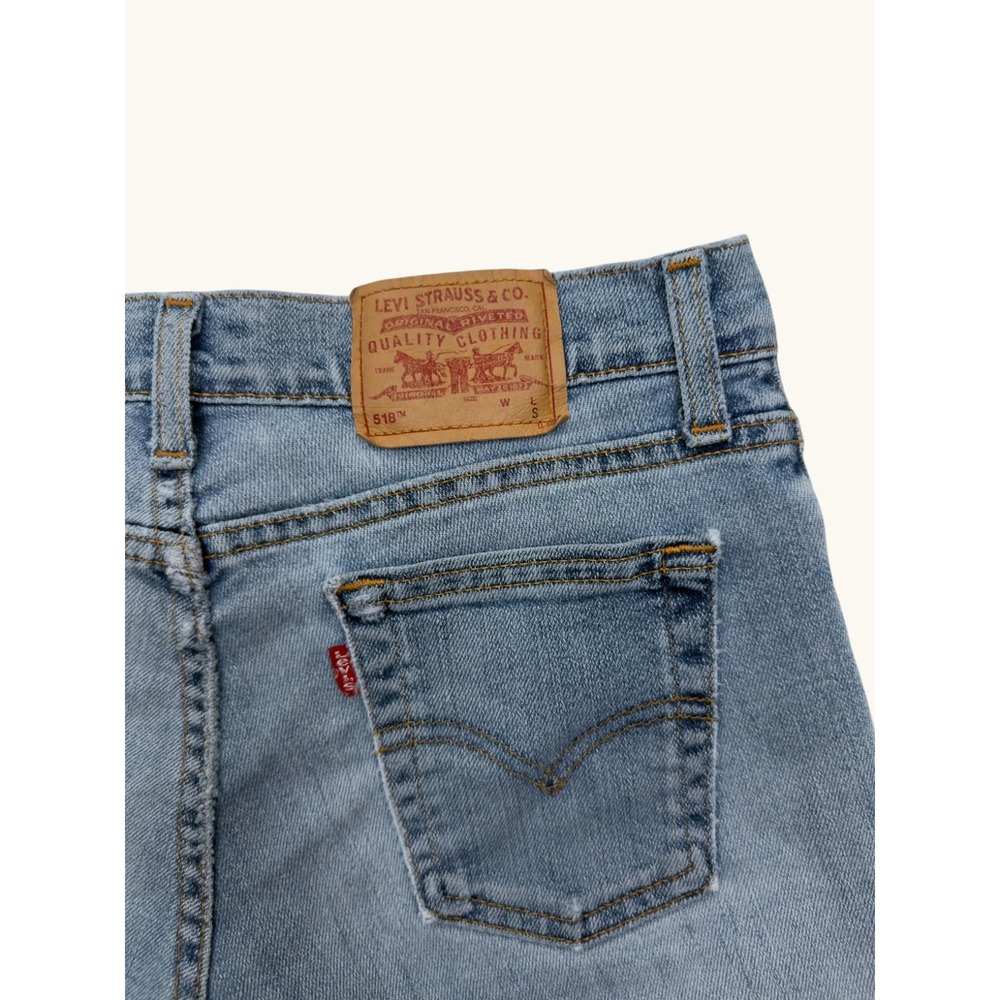 Levis 518 Superlow Stretch Cutoff Denim Shorts Light Wash Blue Juniors 5 S JR